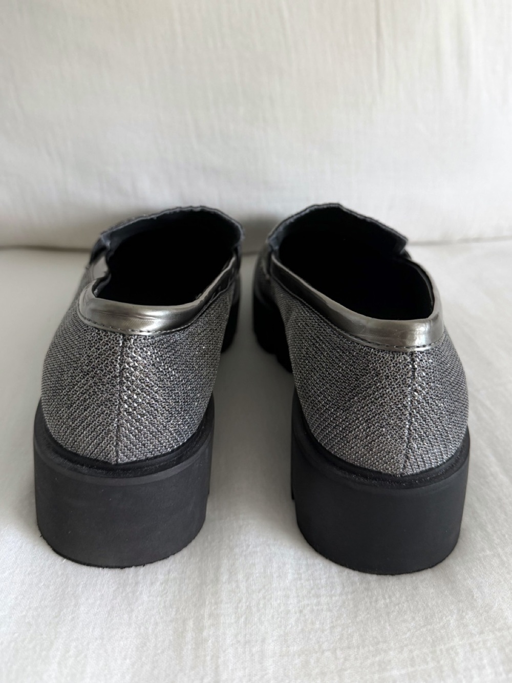 Franco Sarto Chunky Silver Loafers - Picture 3 of 7